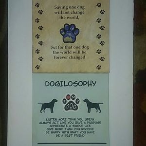 Laura Scott wall art. 2 canvas prints about dogs